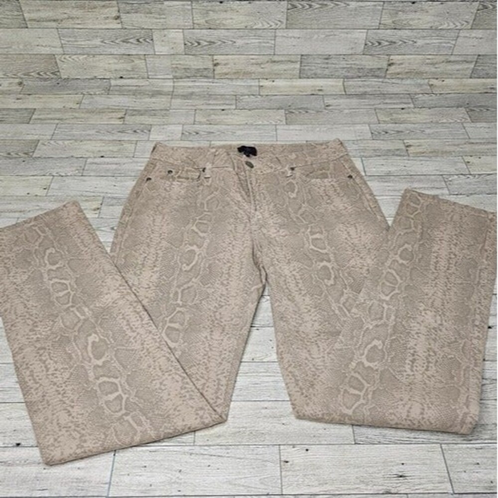 NYDJ Snake Skin Print Straight Leg Denim Pants Jeans, Women's Size 6